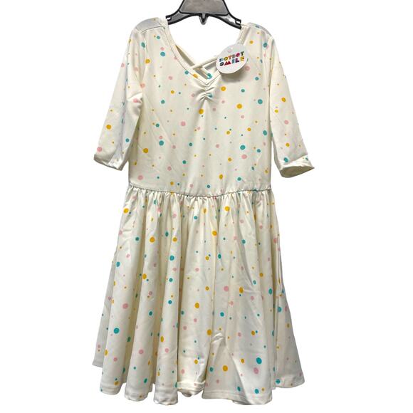 Dot Dot Smile NWT Girls 5/6 Pink Turquoise Polka Ballerina Dress - Picture 1 of 4